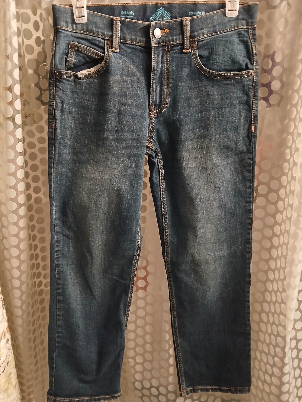 ThereABouts Boy's 10 Husky Straight Fit Jeans - Dark Blue. FF#480